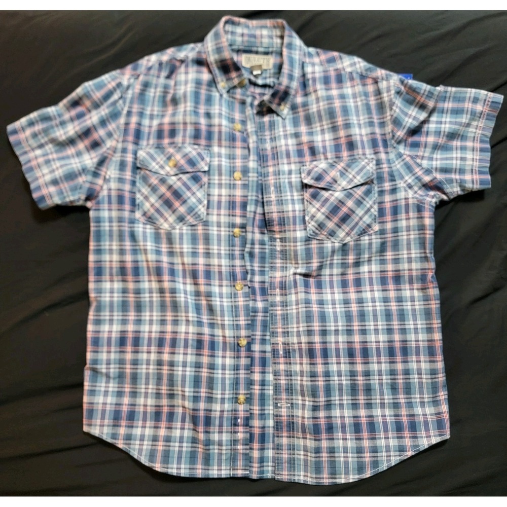 Duluth Trading Button-down Short Sleeve Men's Plaid Shirt Sz L